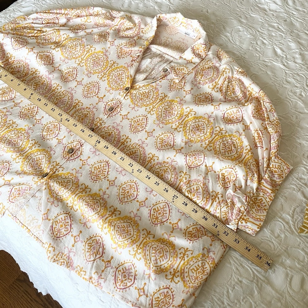 TALULAH Oversized Top‎ Womens S Lagenlook Shirt Boxy Boho Beachy Button Up - Picture 7 of 10